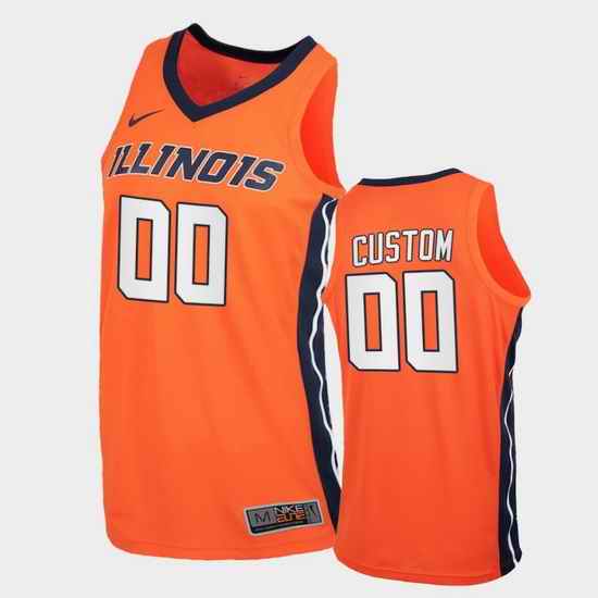 Men Women Youth Toddler Illinois Fighting Illini Custom Replica Orange College Basketball Jersey